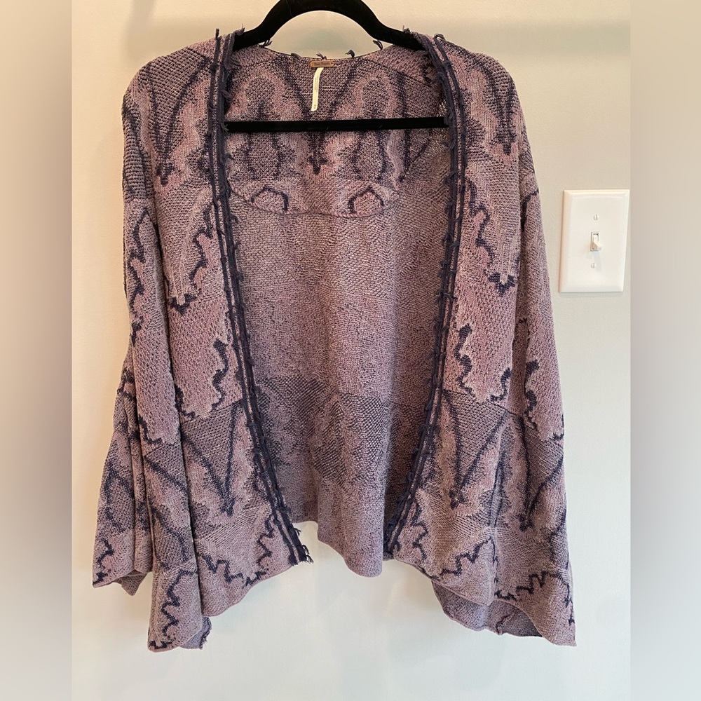 Free People Drapey Sweater Purple Boho Frilly Size M Worn once